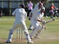 Ryan Watson watches as a stumping chance evades Heriots keeper Gavin McIntyre.jpg